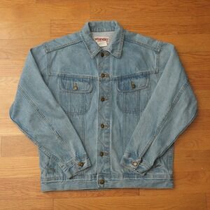 Wrangler Rugged Wear Denim Jacket Light‎ Wash 100% Cotton Classic Fit Men's M